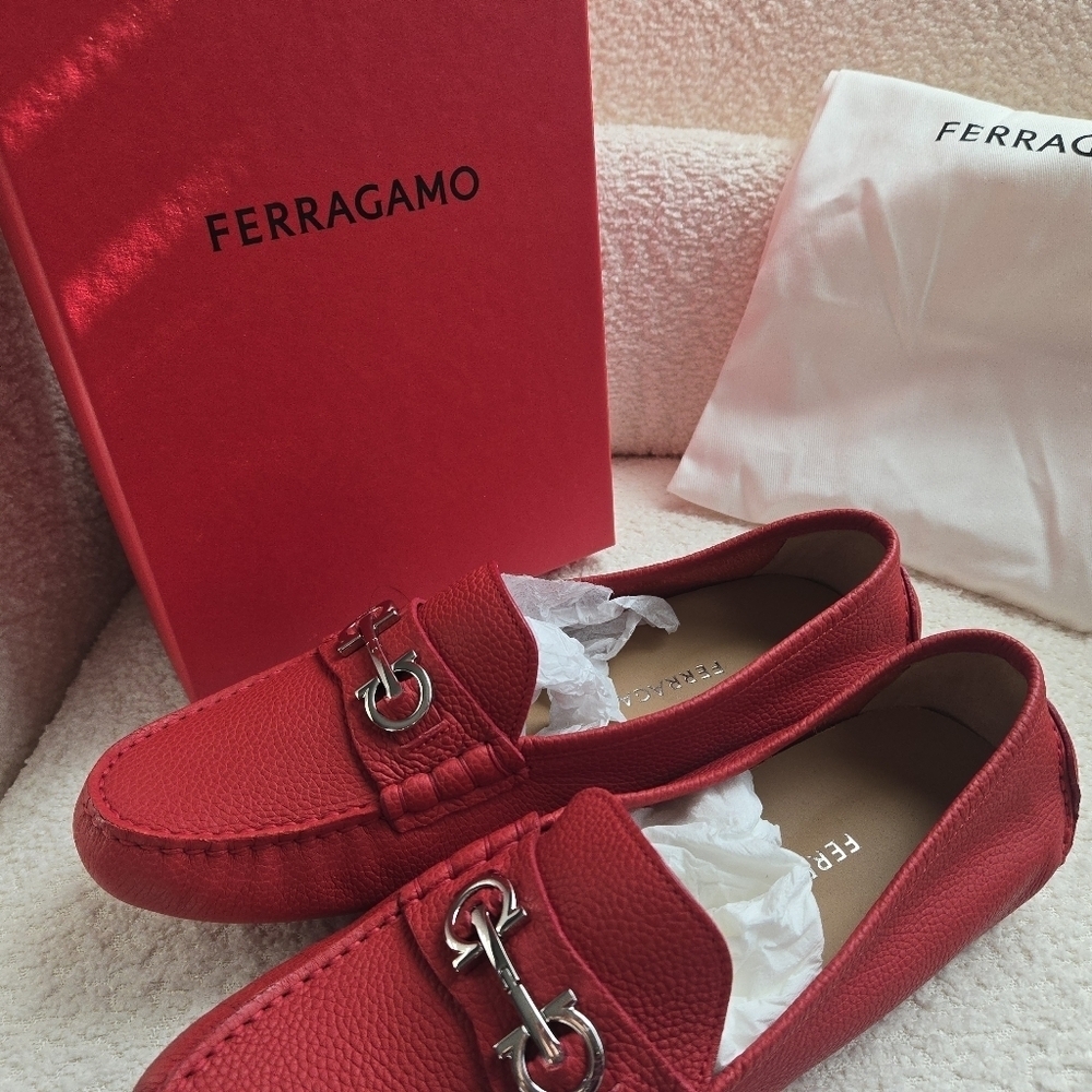 Salvatore Ferragamo NEW Women's Red Loafers - Picture 8 of 14